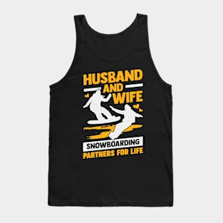 Husband And Wife Snowboarding Partners For Life Tank Top